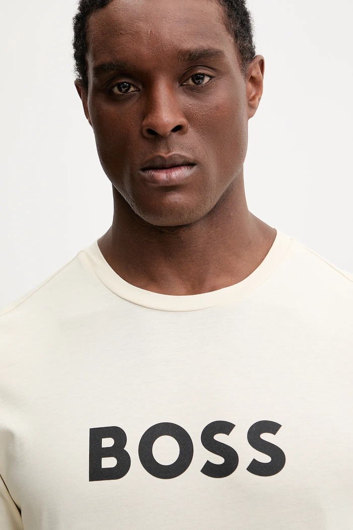 Bărbătesc din bumbac tricou RN BOSS 50491706 bej