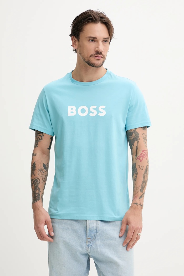 BOSS bărbătesc din bumbac T-Shirt RN albastru 50491706