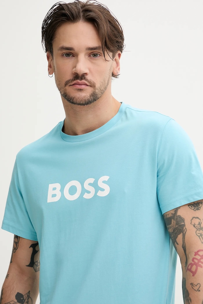 BOSS bărbătesc din bumbac T-Shirt RN 50491706 albastru AA00