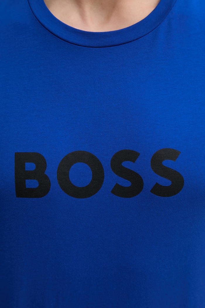 BOSS męski bawełniany T-Shirt RN 50491706 niebieski
