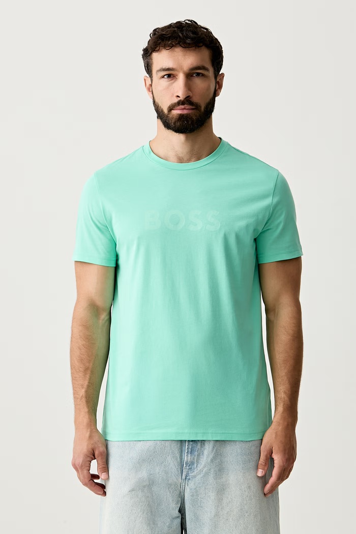 BOSS pánsky bavlnený T-Shirt RN zelená 50491706