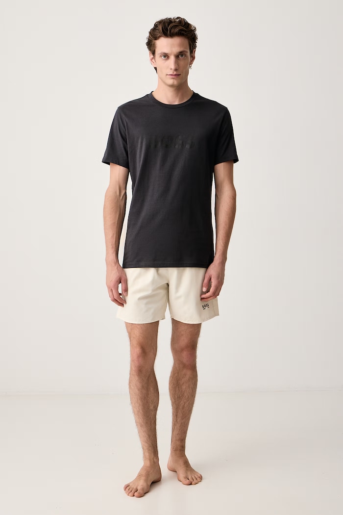 BOSS Pánsky bavlnený T-Shirt RN 50491706 sivá AA00