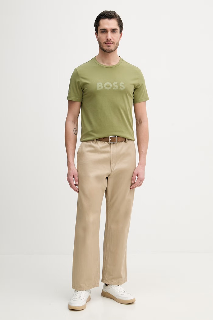 BOSS męski bawełniany T-Shirt RN 50491706 zielony AA00