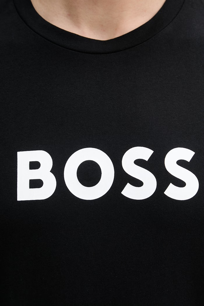 BOSS férfi pamut T-Shirt RN 50491706 fekete