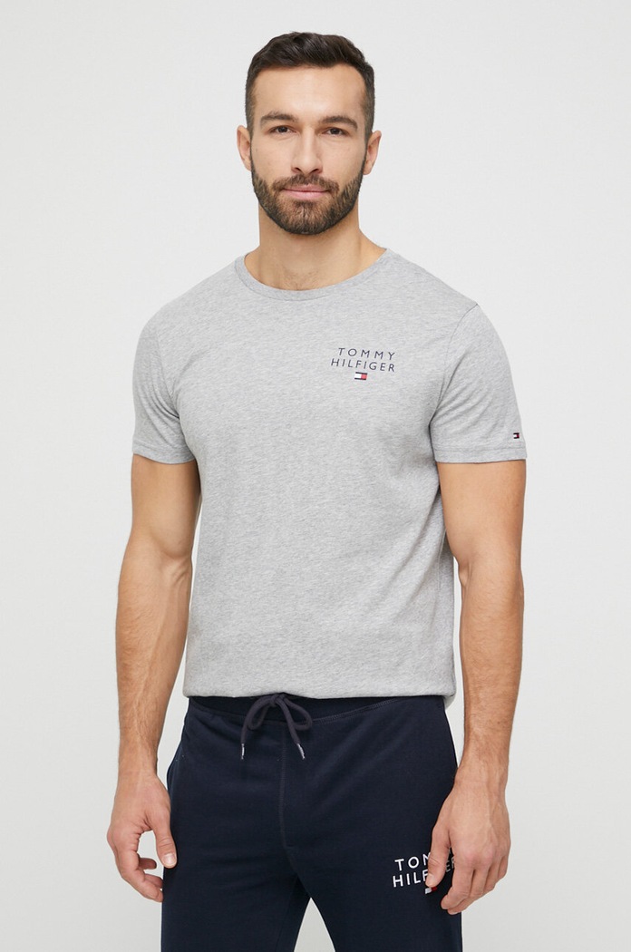Tommy Hilfiger t-shirt bawełniany nadruk szary UM0UM02916.PPYX