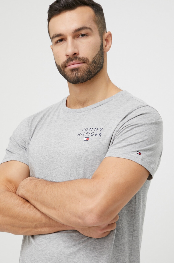 Odzież Tommy Hilfiger t-shirt bawełniany UM0UM02916.PPYX szary