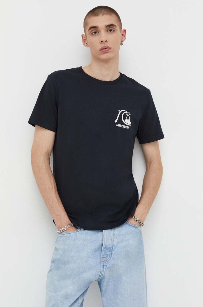 Памучна тениска Quiksilver стандартна черен EQYZT07239