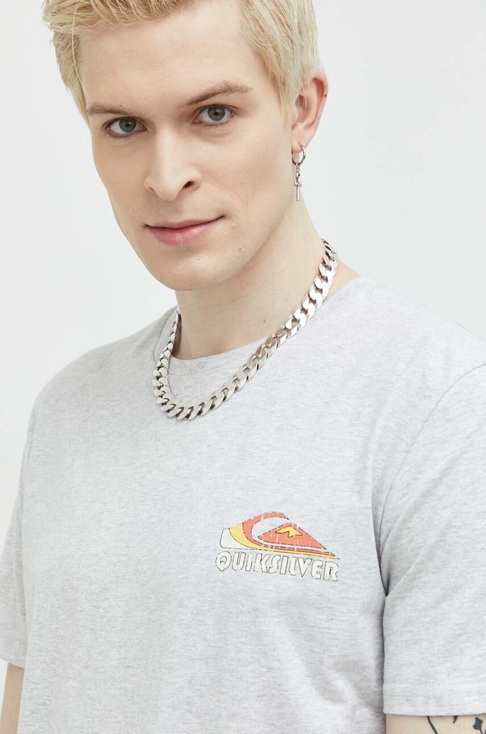 Quiksilver t-shirt bawełniany szary EQYZT07221