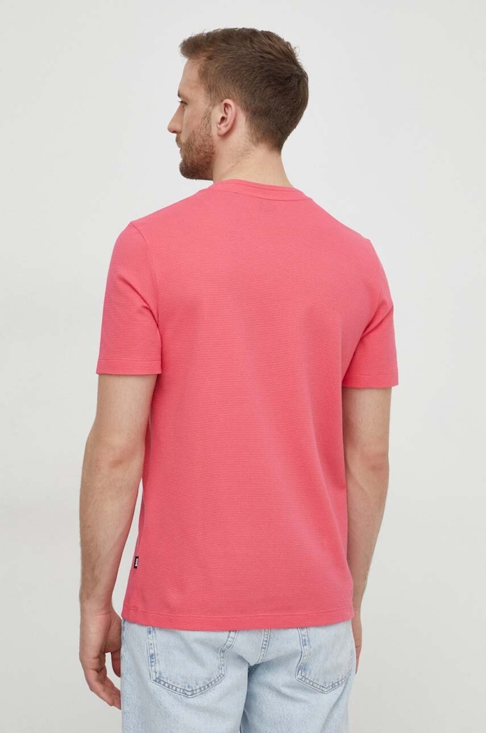 Odzież BOSS T-shirt męski z bawełny Tiburt 240 50452680 różowy