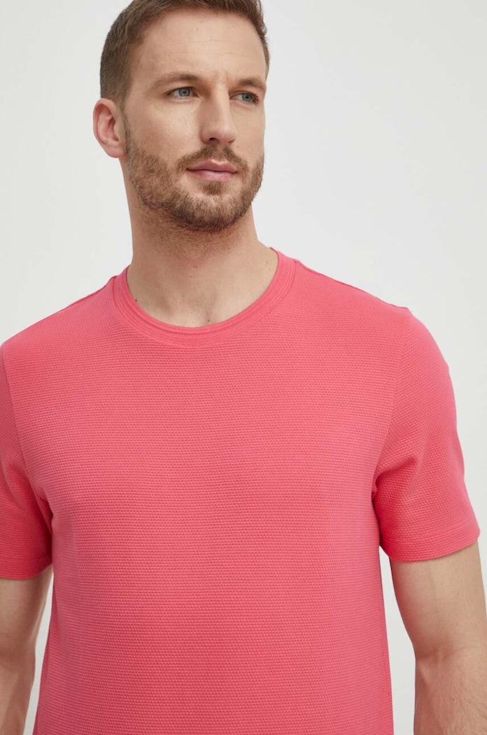 BOSS T-shirt męski z bawełny Tiburt 240 różowy 50452680