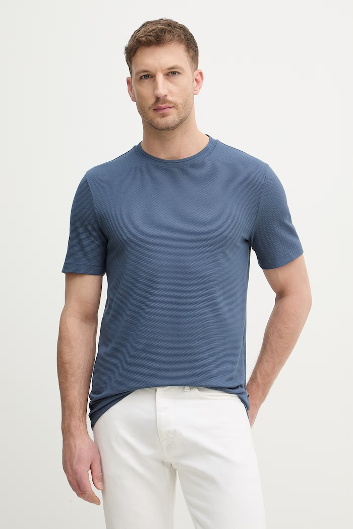 BOSS tricou bărbătesc cu bumbac Tiburt 240 bleumarin 50452680