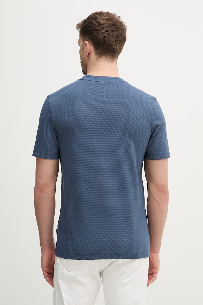 Îmbrăcăminte BOSS tricou bărbătesc cu bumbac Tiburt 240 50452680 bleumarin