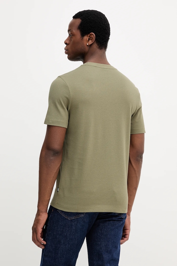 Îmbrăcăminte BOSS tricou bărbătesc cu bumbac Tiburt 240 50452680 verde