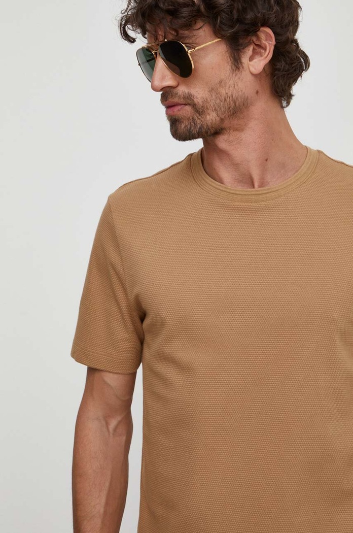 BOSS t-shirt ανδρικό με βαμβάκι Tiburt 240 μπεζ 50452680