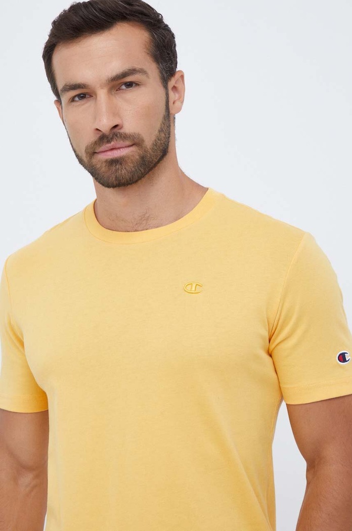 Champion t-shirt bawełniany bawełna pomarańczowy 218496