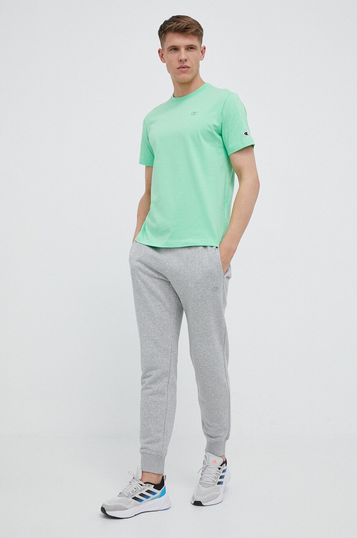 Champion tricou din bumbac 218496 verde AW23