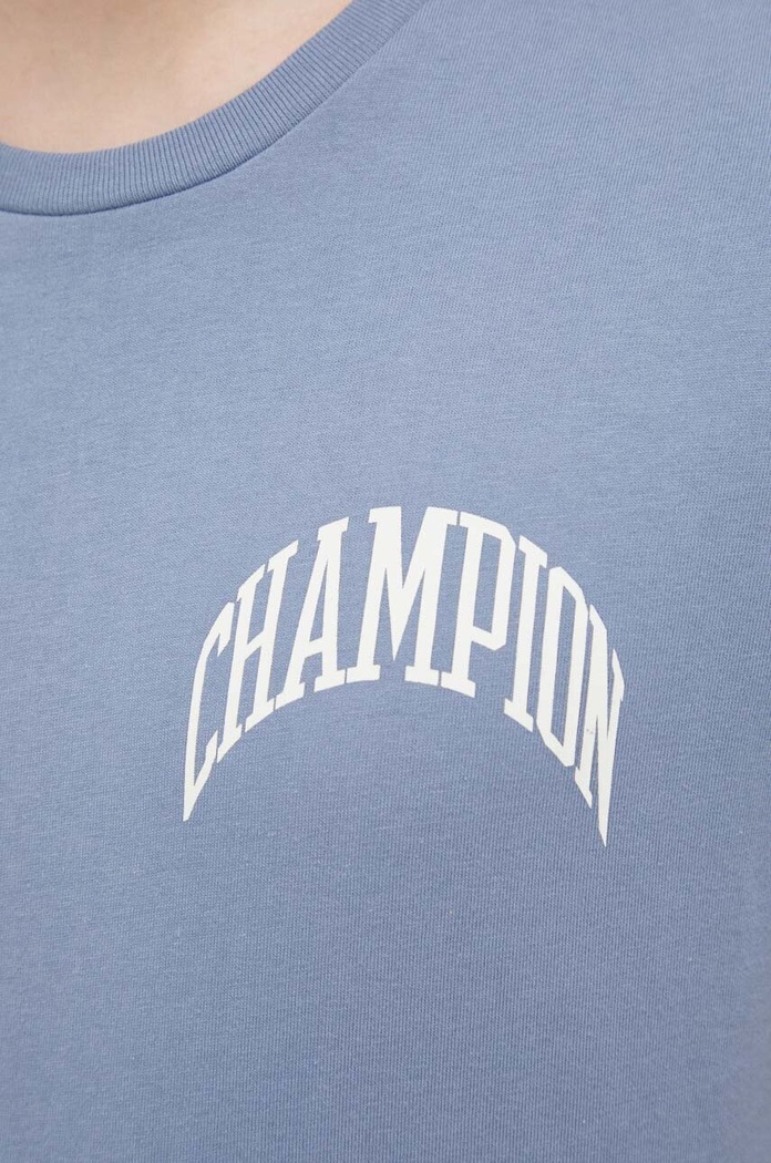 Champion t-shirt bawełniany niebieski 218521