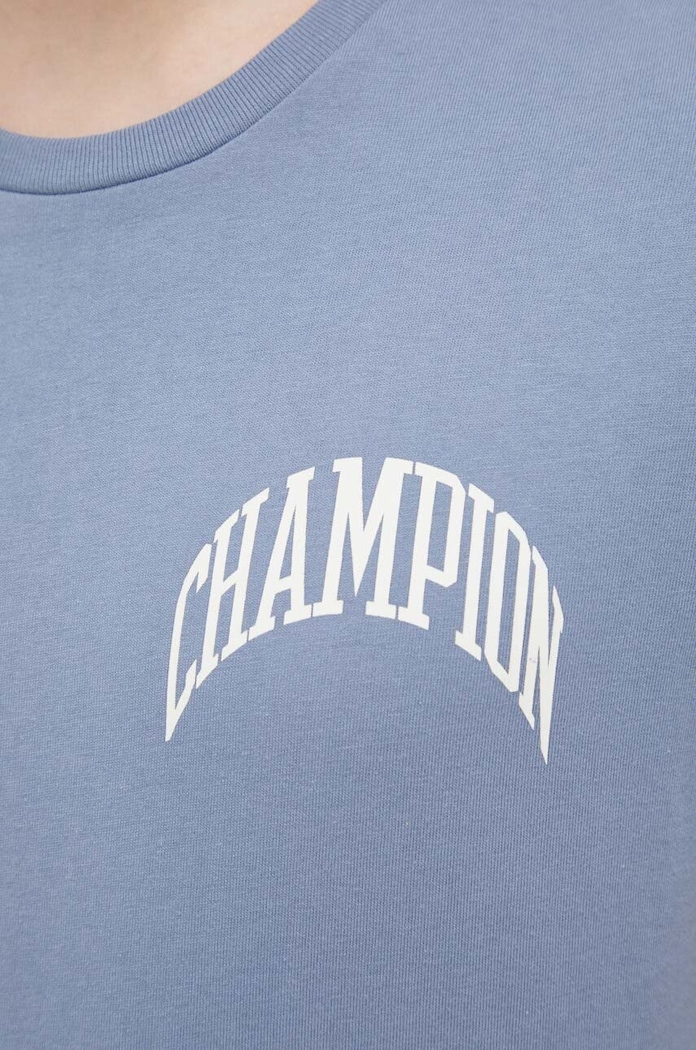 Champion t-shirt bawełniany niebieski 218521