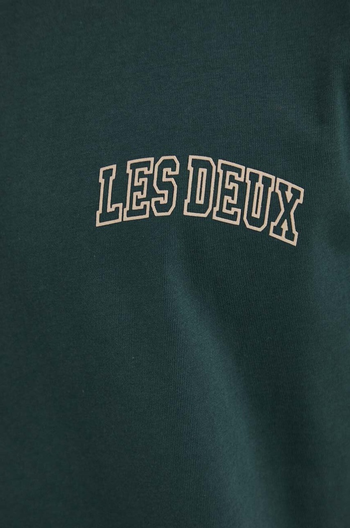 T-shirt bawełniany Les Deux zielony LDM101113