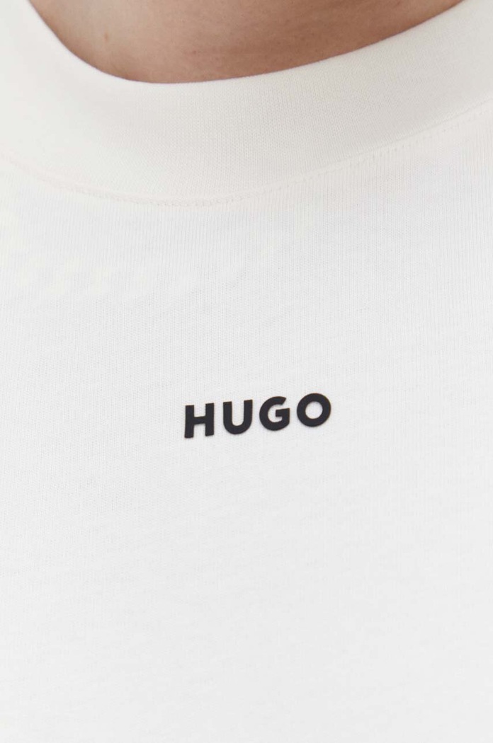HUGO T-shirt męski bawełniany Dapolino beżowy 50488330