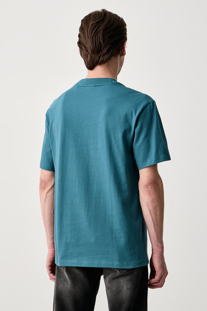 Odzież HUGO T-shirt męski bawełniany Dapolino 50488330 turkusowy