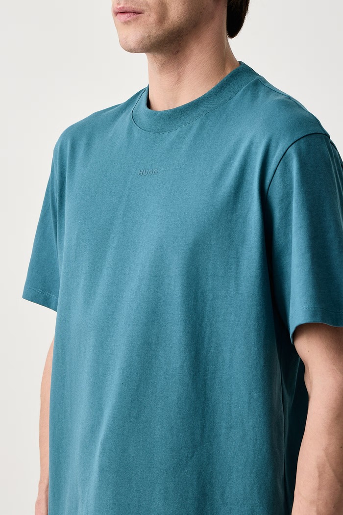 T-shirt męski bawełniany Dapolino HUGO 50488330 turkusowy