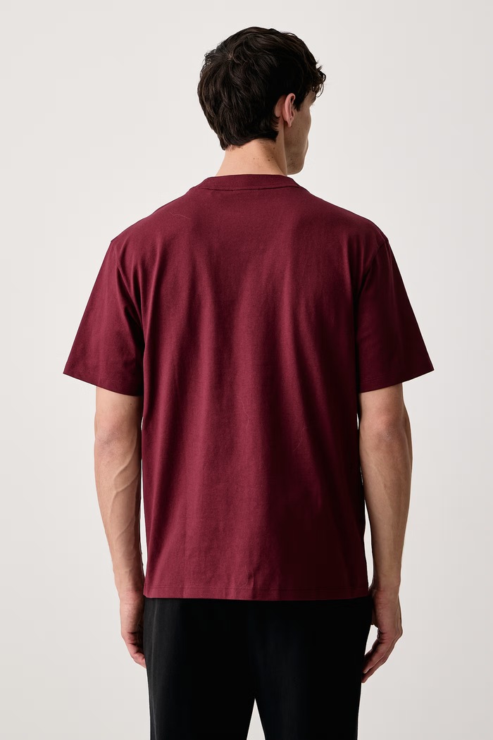 Odzież HUGO T-shirt męski bawełniany Dapolino 50488330 bordowy