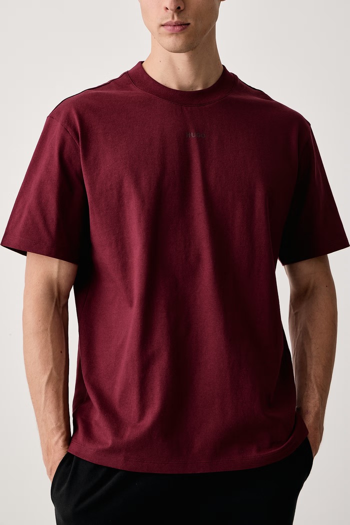 T-shirt męski bawełniany Dapolino HUGO 50488330 bordowy