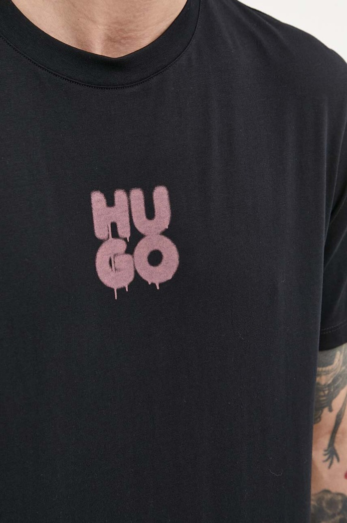 HUGO t-shirt bawełniany 50488904 czarny