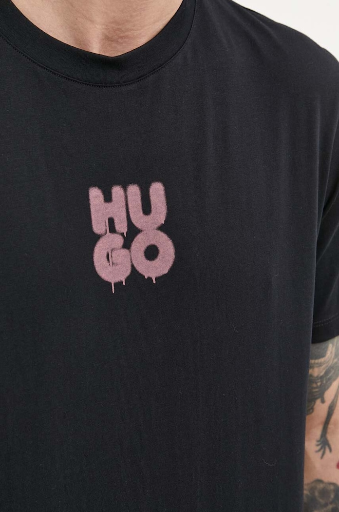 HUGO t-shirt bawełniany 50488904 czarny
