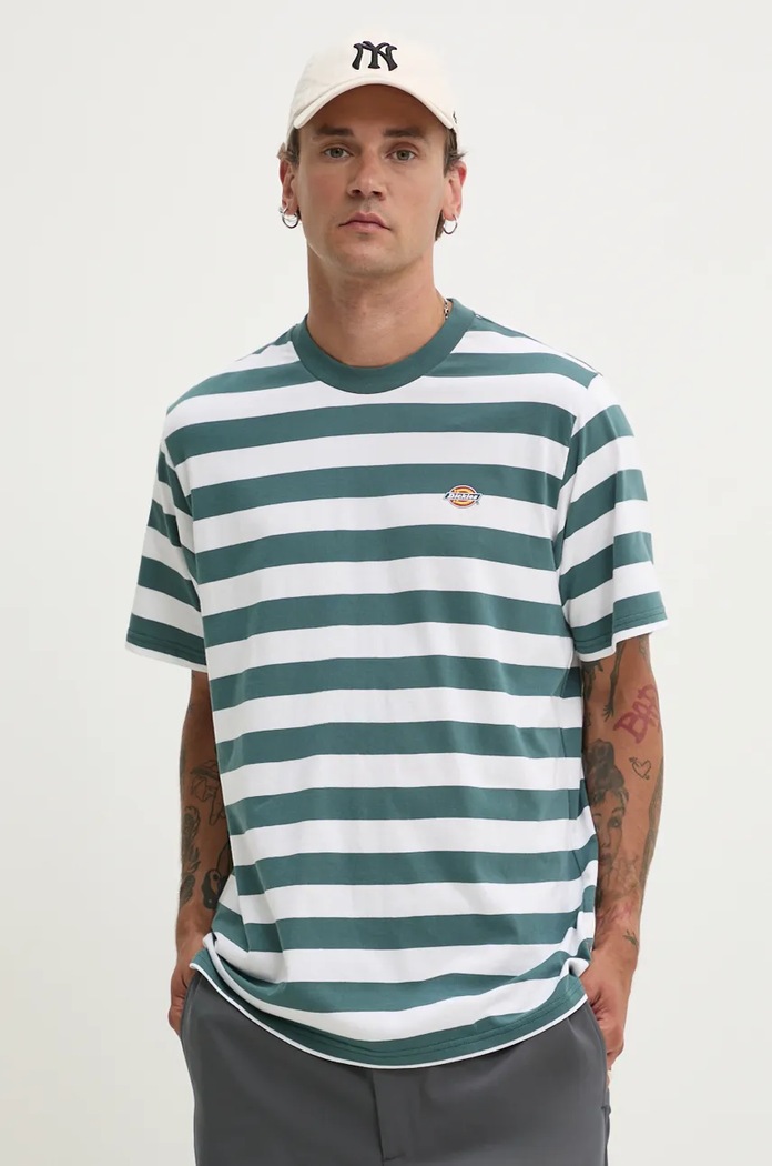 Bavlněné tričko Dickies zelená DK0A4Y8YAF01