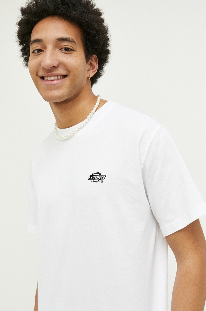 Памучна тениска Dickies свободна бял DK0A4YAIWHX1