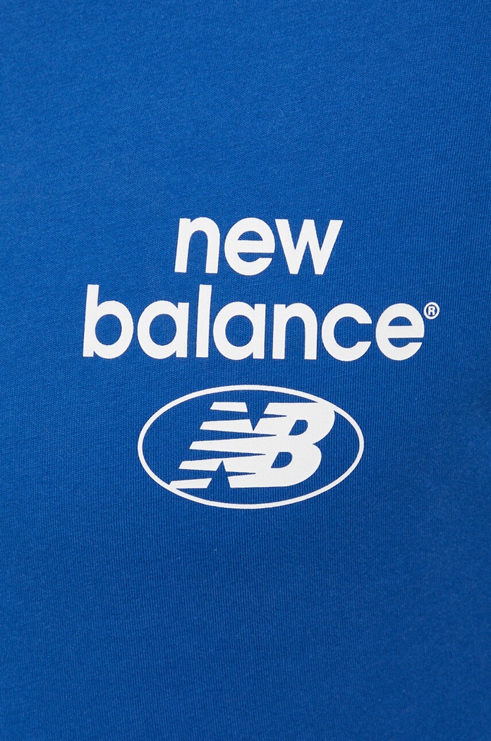 New Balance t-shirt bawełniany MT31518ATE niebieski