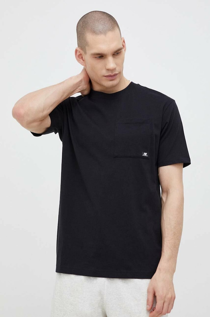 New Balance t-shirt bawełniany czarny MT31542BK