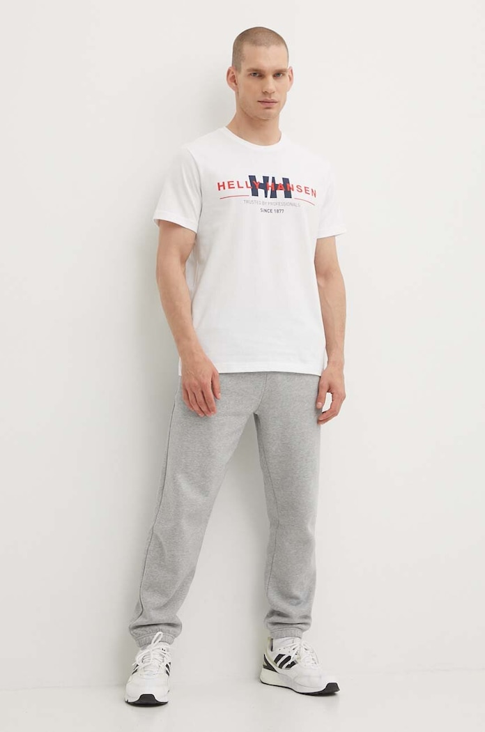 Helly Hansen tricou din bumbac 53936 alb AW24