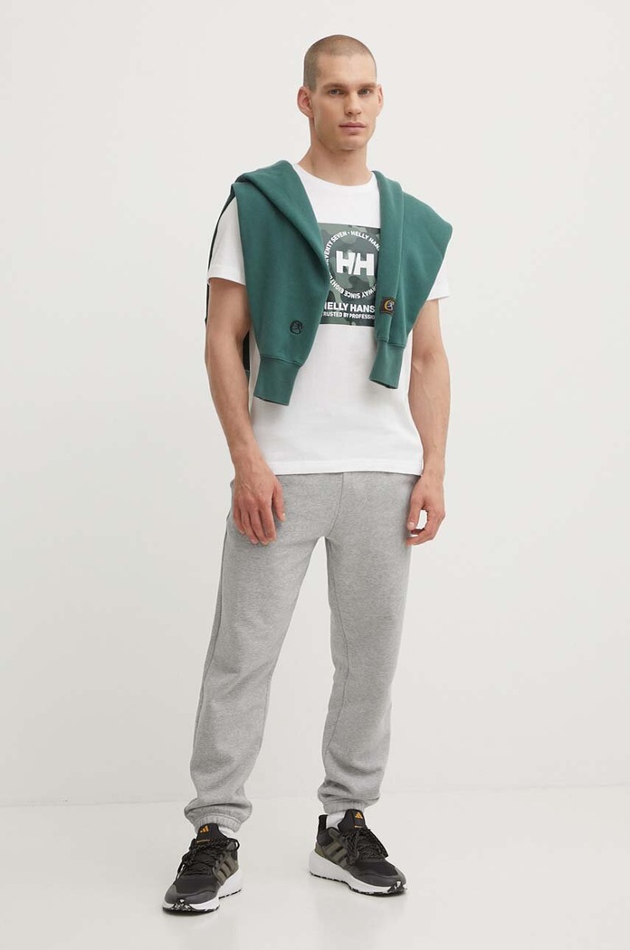 Bavlněné tričko Helly Hansen 53936 bílá AW24