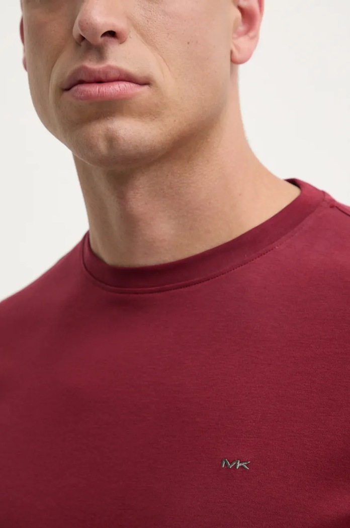 Michael Kors T-shirt męski bawełniany CF15FJ2C93 bordowy