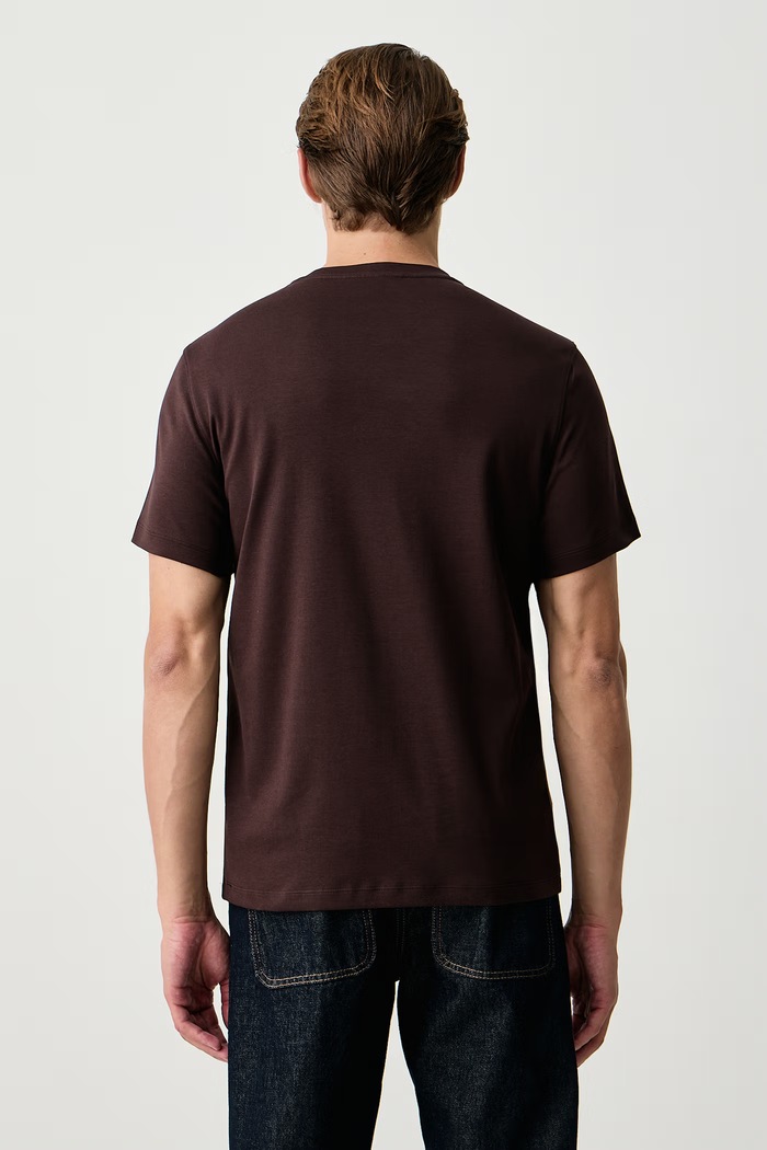 Michael Kors T-shirt męski bawełniany CF15FJ2C93 brązowy SS26