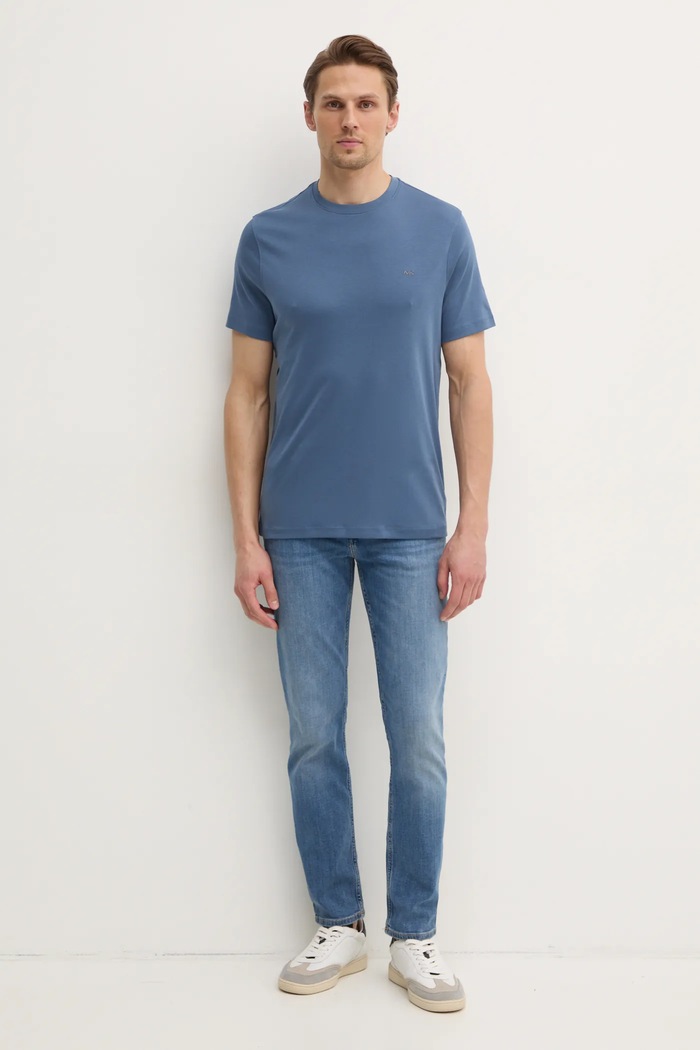 Michael Kors T-shirt męski bawełniany CF15FJ2C93 niebieski SS26