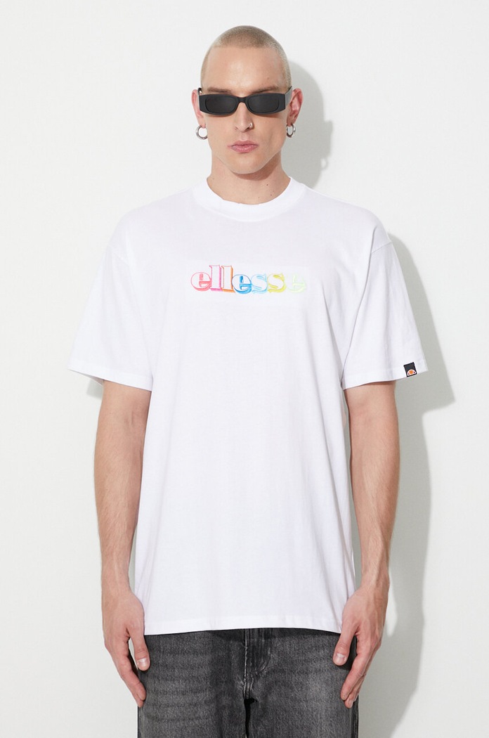 Bavlnené tričko Ellesse relaxed biela SHR17642