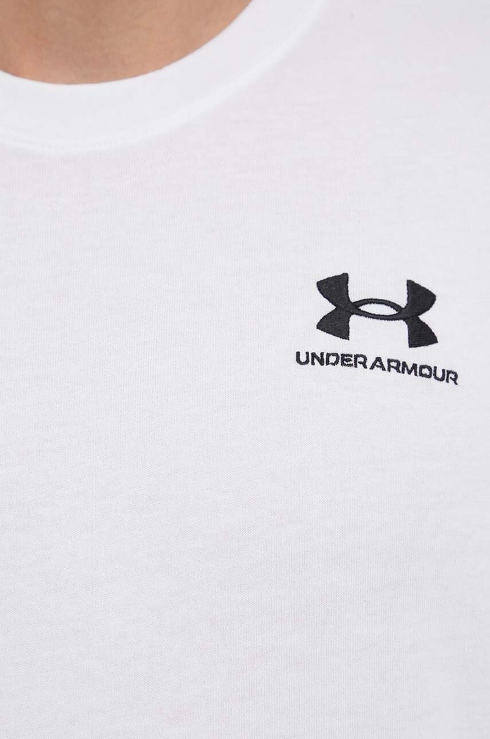 Under Armour tréningové tričko pánske UA LOGO EMB HEAVYWEIGHT 1373997 biela