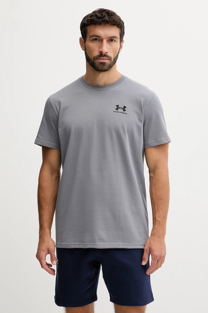 Under Armour tricou de antrenament pentru bărbați UA LOGO EMB HEAVYWEIGHT uni gri 1373997