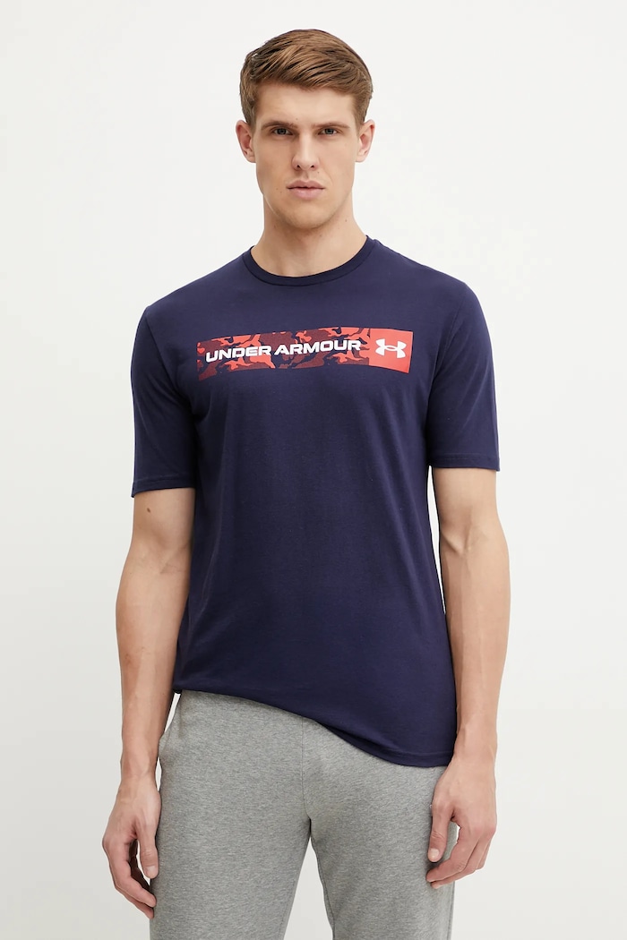 Under Armour tricou pentru bărbați cu bumbac CAMO CHEST print bleumarin 1376830