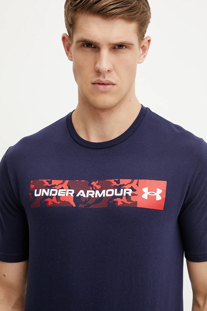 Under Armour tricou pentru bărbați cu bumbac CAMO CHEST bleumarin 1376830