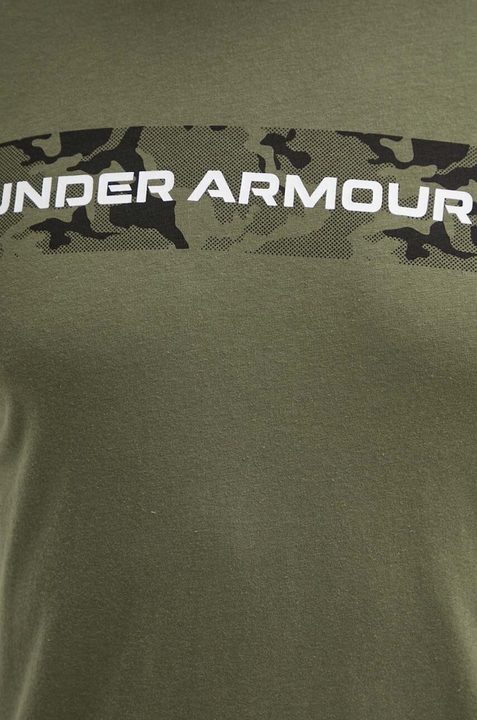 Under Armour T-shirt męski z bawełną CAMO CHEST 1376830 zielony