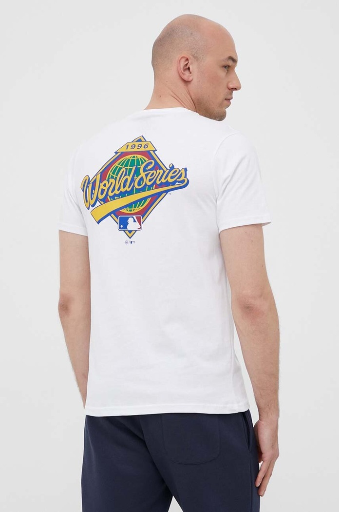 Odzież 47 brand t-shirt bawełniany MLB New York Yankees BU017TMBECT587291WW biały