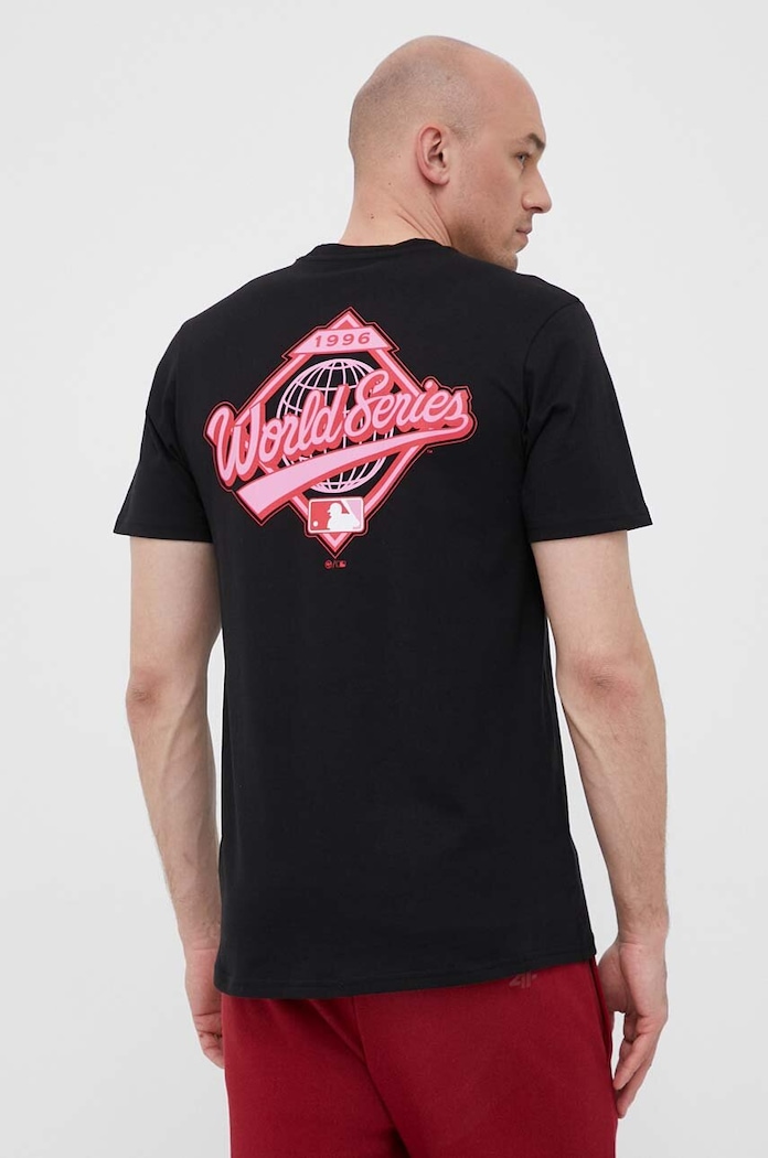 Odzież 47 brand t-shirt bawełniany MLB New York Yankees BU017TMBECT587299JK czarny