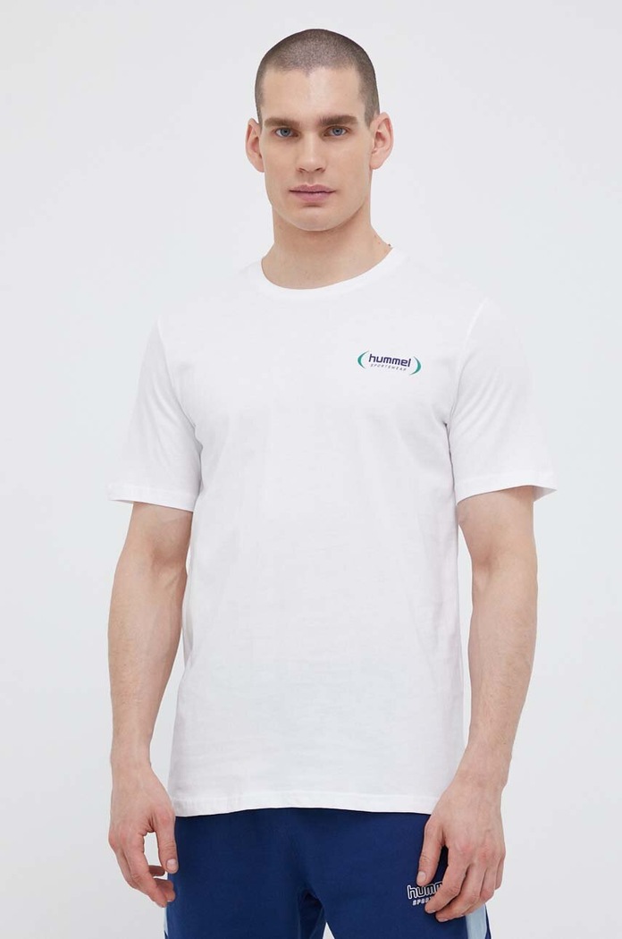 Tricou din bumbac Hummel 218988 alb