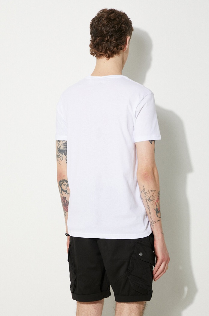 Βαμβακερό μπλουζάκι Alpha Industries 100501. λευκό SS26