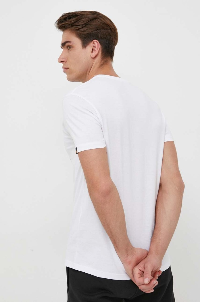 Odzież Alpha Industries t-shirt bawełniany Basic T-Shirt 100501. biały